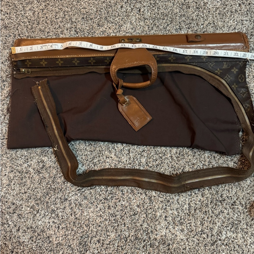 Louis Vuitton Garment Bag Scrap Lot Authentic Canvas Leather Parts Repair Craft